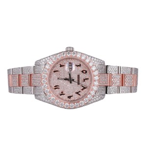 Reloj de Acero Inoxidable Estilo Hip Hop con Diamantes Cultivados en Laboratorio VVS, Color Oro Rosa Brillante, Gran Venta, para Hombre y Mujer, Joyería de Moda, Cuarzo B - Product Image 1