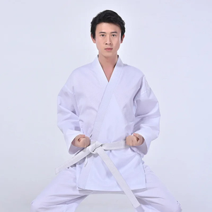jiu jitsu kimono Karate Uniform for Kids and Adults Student Karate Gi Martial Arts Uniform <b>Free</b> Belt Judo Gi Black White - Product Image 3