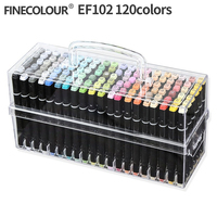 Finecolor 120 couleurs EF100 EF101 EF102 EF103 EF104 pinceau de croquis à base d'alcool rechargeable marqueurs d'art ensemble de stylos