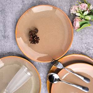 Service d'assiettes en céramique classiques de haute qualité, lot de 4, 10,5 pouces, pour la maison et les réceptions, motif personnalisable, finition excellente, livraison gratuite pour les hôtels - Product Image 2