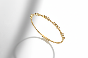 2025ทองคำ14K สีเหลืองและเพชรธรรมชาติหรูหราออกแบบใหม่กำไลข้อมือผู้หญิงเพชรทอง | 0.50Ctw - Product Image 3