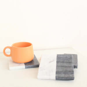 <b>White</b> & Grey Stone <b>Coasters</b> For Home Wedding Restaurant Table Decor in Low Price From India - Product Image 3