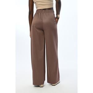 Pantalon large uni pour femme avec taille élastique - Product Image 2