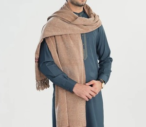 Top Quality <b>Fabric</b> Soft Knitted <b>Wool</b> Warmer Men 100% <b>Cashmere</b> Brown Dyed Knit Long Shawl <b>Wool</b> Shawls Warm Long Length Man Shawl - Product Image 3