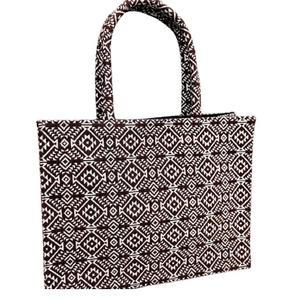 Bolso de mano de hombro de noche bohemio de tela Jacquard para mujer, bolso de compras de mensajero de moda geométrica, colección étnica india - Product Image 2