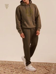 เสื้อฮู้ดแบบสวมหัวของผู้ชายเสื้อเจอร์ซีย์ผ้าโอเวอร์ไซส์ทรงหลวมย้อมสีล้วนสำหรับฤดูหนาว - Product Image 5