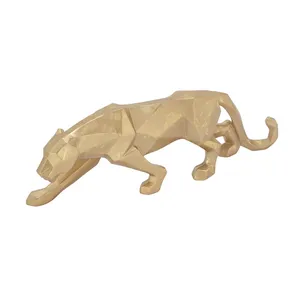 Sculpture d'animal abstraite religieuse moderne en aluminium, faite à la main, polie, plaquée nickel noir, figurine de décoration d'intérieur de luxe - Product Image 3