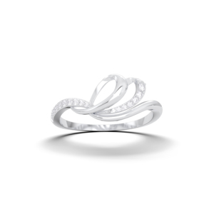 Juego de puntas de diamante de corte redondo de moissanita de 0,10 quilates de quilates, anillo de fusión elegante hecho en platino para ella - Product Image 1