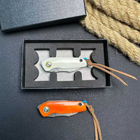 Couteau de poche pliable sans verrouillage BoChen en os de vache teinté, avec lame en acier Damas VG10, couteau de survie EDC pour l'extérieur
