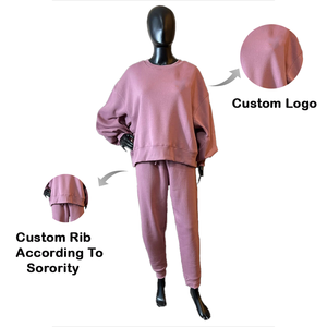 Rose pour sororité fraternité hiver imprimé unisexe Streetwear sweat 100% coton Logo personnalisé - Product Image 2