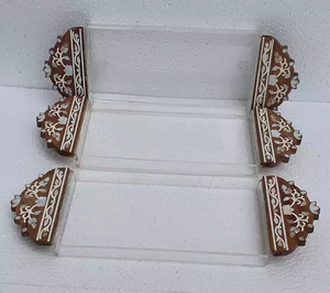 Plateau à chocolat en acrylique élégant et écologique, incrustation unique de nacre, poignée en bois faite à la main, plateau de service et de rangement, décoration d'intérieur - Product Image 2