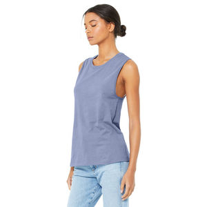 Camiseta sin mangas corta de punto de algodón orgánico de calidad superior para mujer diseño acolchado transpirable de secado rápido - Product Image 5