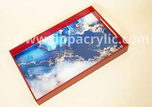 Plateau d'affichage coloré plateau de service acrylique transparent personnalisé plateau de service acrylique d'affichage de stockage - Product Image 5