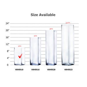 VBV0510 - Vase carré en verre - 5 x 10 - Product Image 2