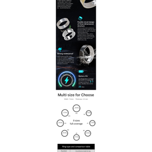 Anillo Inteligente 2026 con Monitor de Salud y Ejercicio, Control por Aplicación, Resistente al Agua IP68, Monitor de Sueño y Frecuencia Cardíaca para Dispositivos iOS, Carcasa de Aleación - Product Image 4