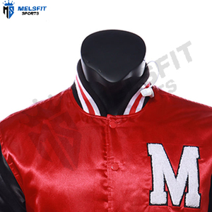 Blouson Bomber Varsity Personnalisé Brodé sur le Devant en Satin 100% Polyester Coupe-Vent Respirant Écologique pour l'Hiver Style Universitaire - Product Image 6