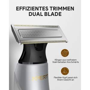 Rasoir électrique 12-en-1 pour hommes et femmes, tête de coupe réglable unisexe, tondeuse intégrée pour poils du nez, IPX7, alimenté par batterie - Product Image 3