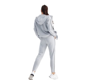 Chándal de algodón % de lana tecnológica para mujer 2024, ropa deportiva de Fitness de talla grande transpirable de dos piezas de secado rápido - Product Image 5