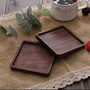 Sous-verres ronds en bois de noyer au design moderne pour hôtel et restaurant Sous-verres pour thé et café Tapis et serviettes de table - Product Image 5
