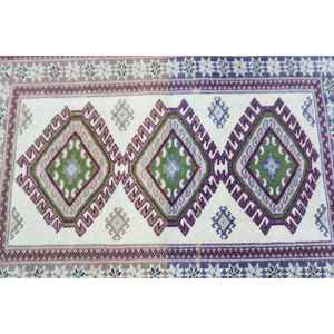 Petit tapis turc, tapis vintage 2x2,8 pieds, tapis en laine verte - Product Image 5