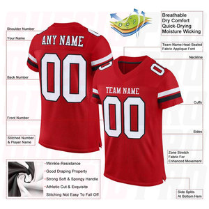 Maillot de football authentique en maille rouge, blanc et noir, respirant, uniforme d'équipe performant, design personnalisé, polyester, unisexe - Product Image 5
