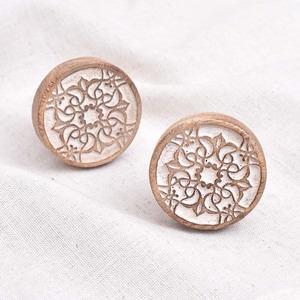 Artisan Wooden Decorative Knobs with Elegant Shape Cabinet <b>Drawer</b> Door Pulls for Furniture - Product Image 4