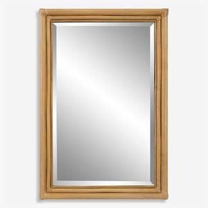 Miroir mural en bois naturel fabriqué à la main rectangulaire pour hôtel appartement salon chambre couloir décoration murale dressing miroir - Product Image 1