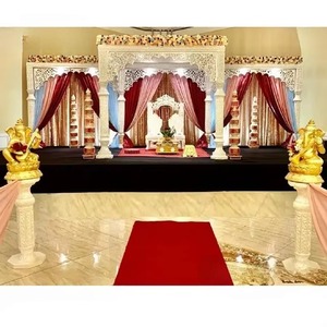Thème occidental mariage blanc Mastani Mandap Best Western Style mariage pavillon USA personnalisable fibre carré Mandap DST exportations - Product Image 1