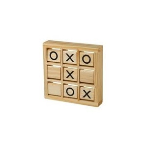 Juego de madera de lujo hecho a mano Tic Tac toe juego de madera de pino Zero Cross - Product Image 1