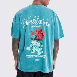 T-shirt surdimensionné pour homme, vêtements de sport personnalisés, poids lourd, 100% coton, col rond, style décontracté, streetwear - Product Image 2