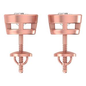 Elegante 2,00 Ct E VVS1 Lab Grown Round Cut IGI Diamond Stud Pendientes 14K Oro sólido Estilo clásico - Product Image 3