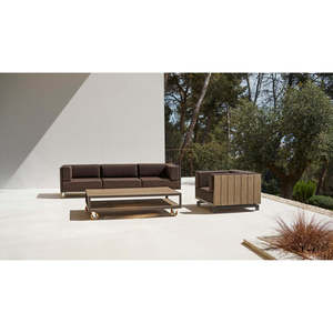 Sofá de Tres Plazas VINEYARD, Estilo Contemporáneo Minimalista, Muebles de Ratán PE para Exteriores, Patio, Terraza, Sala de Estar, Estilo Relajado - Product Image 6