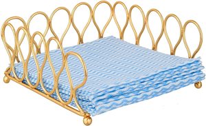 Tapón de metal dorado de alto estándar Mesa de madera Servilletas decorativas Soporte de exhibición con logotipo personalizado Hecho EN LA India - Product Image 6