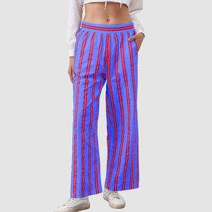 กางเกงวอร์มเอวสูงของผู้หญิงกางเกงผ้าแคนวาสสำหรับใส่ได้ทุกวันมีแถบคาดเอวยางยืดและกระเป๋าสวมใส่สบาย - Product Image 3