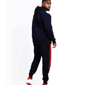 Deux pièces survêtement à capuche pour hommes 100% coton Sport Jogging ensemble veste confortable pantalons de survêtement équipe survêtement pour la saison d'automne - Product Image 5