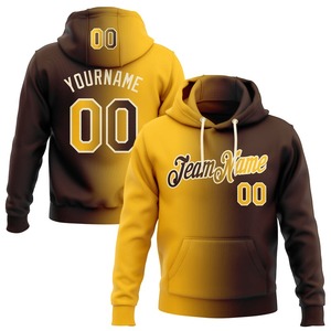 Custom Stitched <b>Brown</b> Gold-Customized Gradient Fashion Sports Pullover Sweatshirt Hoodie - Product Image 1