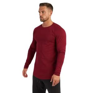 Camiseta de manga larga con estampado personalizado de doble capa lavada estética para hombre, camisas de manga doble con MOQ bajo para hombre - Product Image 6