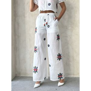 Pantalones Bordados - CREMA - Product Image 4