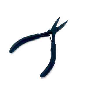 Alicates para extensiones de cabello de nariz plana con logotipo personalizado, herramientas de extensión de cabello de prensa de microcuentas multifuncionales de acero inoxidable mate negro - Product Image 6