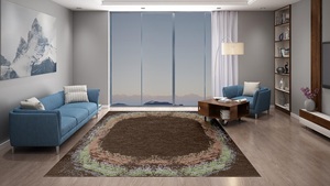 Tapis en laine noués à la main de style persan de luxe, motif abstrait, écologique, adapté aux animaux domestiques, ensemble de tapis pour salon et chambre à coucher - Product Image 4