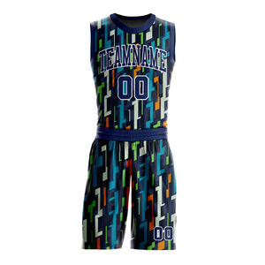 Nouveau design d'uniformes de basket-ball sans manches pour hommes Collage Basketball Training Wear Uniform 2 Piece Set - Product Image 2