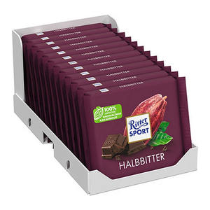 Buena calidad RitterSport relleno de chocolate con leche Multi sabor pura manteca de cacao trozo de aperitivo empaquetado en bolsa caramelo Premium - Product Image 6