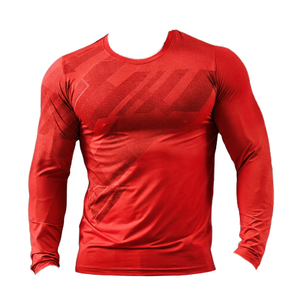 Men's Long Sleeve Fitted <b>Compression</b> <b>Shirt</b> Geometric Print Moisture Wicking Breathable Quick Dry Crew Neck Polyester Full Sleeve - Product Image 3