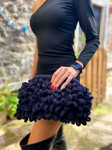 Sac fait main tricot femmes Teddy embrayages sac gonflé Crochet pochette moelleuse sacs sac à main sac à main nuage pochette Shaggy marron - Product Image 4