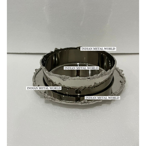 Bol de service à chocolat décoratif en acier inoxydable, design moderne et écologique, qualité supérieure, support à dessert - Product Image 2