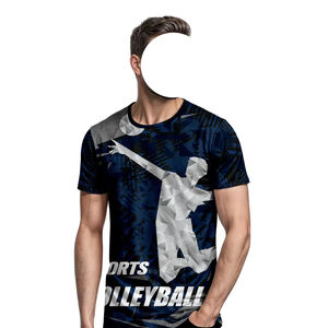 Camiseta Deportiva Unisex con Estampado de Voleibol, 100% Poliéster, Impresión Digital, 160g, Manga Corta, Cuello Redondo, Estilo Deportivo, por Inspire Apparel - Product Image 5