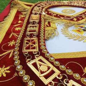 Insignes maçonniques, tablier de grand prêtre royal de l'arche royale avec collier et bijoux rouge-HSE - Product Image 3