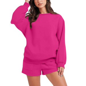 Fabriqué en usine Logo personnalisé 2 pièces 100% coton polaire femmes au-dessus du genou ceinture hiver décontracté Streetwear Sweat Shorts ensemble - Product Image 1