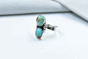 Anillo ajustable hecho a mano de plata de ley turquesa Mojave para mujer - Product Image 4