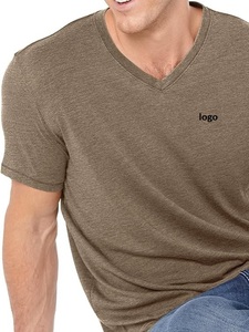 Fabricant de gros logo personnalisé T-shirt unisexe à col en V durable et respirant à manches courtes nouveau design - Product Image 6